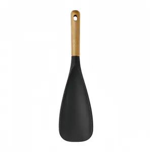 Cooking spoons and rice spoons are ideal for cooking and serving. The durable matte silicone body is BPA-free and features a wooden handle, making it perfect for stirring, scooping, and scraping food.