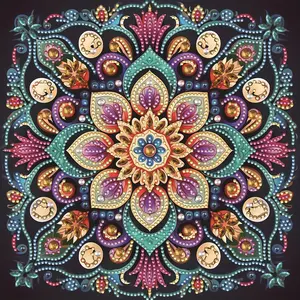 5D Mandala Pattern Diamond Painting Kit, DIY Irregular Rhinestone Art Craft Set for Home Décor, Perfect Relaxation Hobby