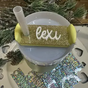 Gold Glitter Acrylic Personalized Name Plate