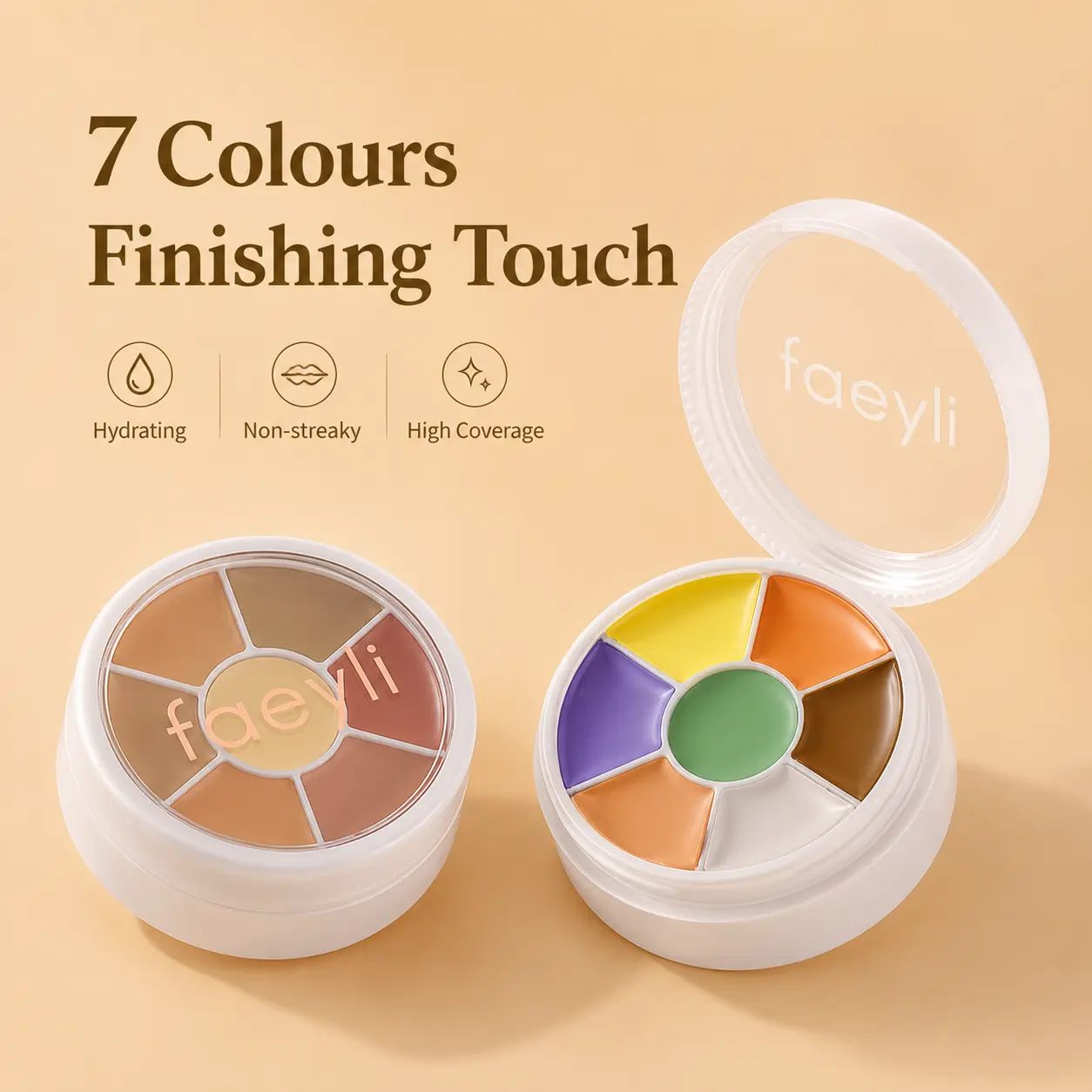 7-Color Color Correcting Concealer Palette - Lightweight Foundation Cream for Blemish, Dark Circle Coverage, Flawless Contour Makeup