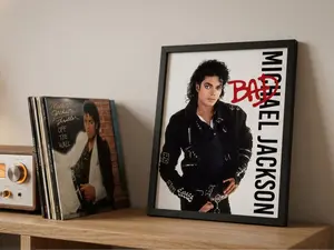 Retro 80s Pop Music Album Cover Wall Art - Vintage R&B Singer Poster Aesthetic Print for Bedroom, Entertainment Room & Studio Decor