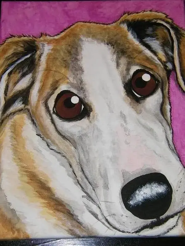 Custom Pet Portrait Painting 8x10 handpainted, dog, pet owner gift, personalized, pet memorial