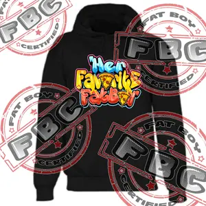 Men’s Plus Size Hoodie “Her favorite fatboy” Pizza Hoodie - Men's Long Sleeve Pullover Sweater Menswear Big and tall