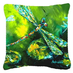 212 MAIN Artist-Designed Dragonfly Summer Insect-Themed Heavyweight Decorative Fabric Pillow - Weatherproof, Fade-Resistant, Machine Washable, Outdoor-Suitable for Outdoor Sofas
