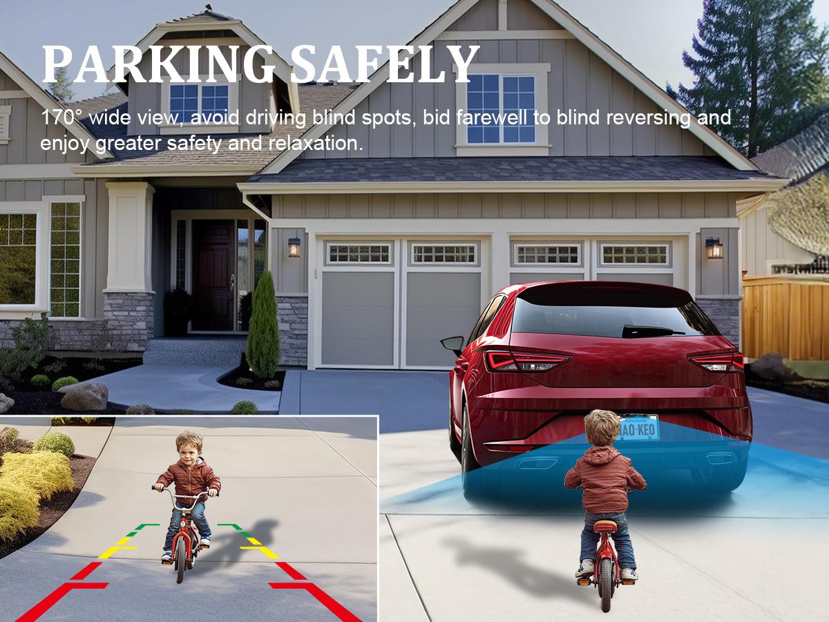 Backup Camera AHD 1080P Front Rear View Metal License Plate Camera with Night Vision, Waterproof Back up Camera for Cars/Truck/RV/Tractor/Semi-Trailers/Pickup