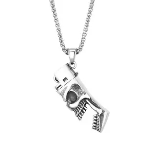 New Hip-Hop Skull Lighter & Bottle Opener Shaped Pendant Necklace | Hip-Hop Style | Retro Style | Fashionable & Versatile | Can Be Used as a Bottle Opener | An Excellent Gift Choice | Halloween | Holiday Gift | Birthday Gift |