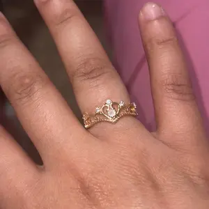 Women's Elegant Artificial Zircon Decorated Crown Design Ring, Exquisite Trendy Hollow Out Design Ring, Fashionable Jewelry for Women As Gift, Artificial Zircon Rings