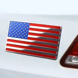 American Flag Metal Car Sticker 3D Zinc Alloy 5" x 3" Patriotic Emblem Decal for Cars Trucks SUV Laptop Window Motorcycle trust in god sticker room window vehicle exterior decoration