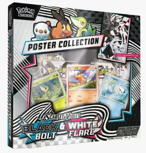 Pokemon Black Bolt & White Flare Poster Collection- 4 Packs