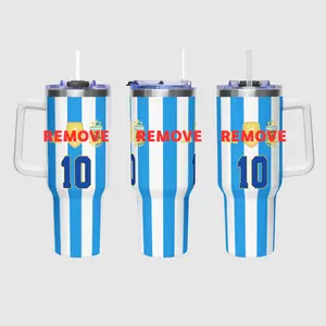 Argentina 2026 Tumbler with Handle, Soccer Fan Travel Mug, Football Lover Gift, 40oz Insulated Cup, Gift For Fan
