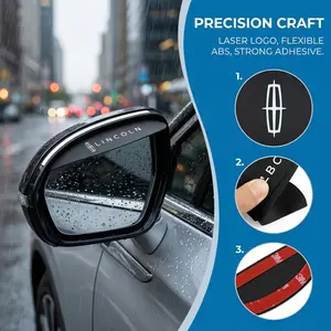Pair of Car Mirror Rain Guards, Anti-Splash Covers, Car Accessories for Lincoln SUVs & Sedans - Boost Visibility & Safe Driving