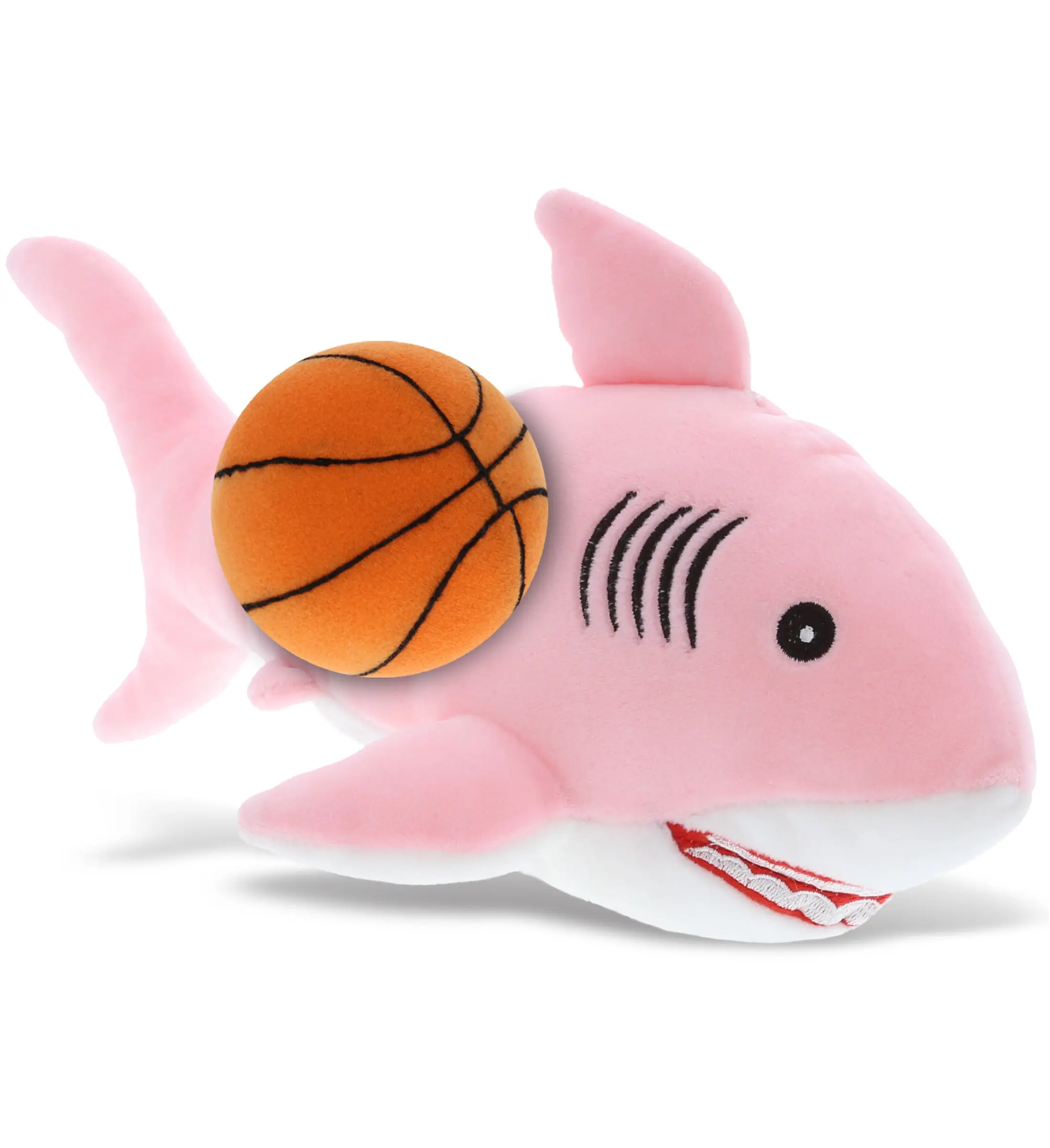 DOLLIBU Plush Basketball - Baby-Soft Plush, Fluffy Filling, Pink Shark Stuffed Toy