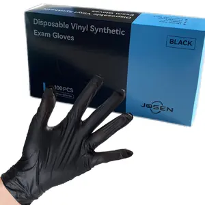 Black Vinyl Disposable Gloves - Latex-Free & Powder-Free Cleaning Food Gloves Hand Household Kitchen 100-ct
