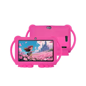 7-inch tablet, Android 12, dual cameras, parental control function, pre installed IWAWA education software, with silicone case for anti fall and anti-collision, no plug, suitable as holiday gifts and prizes, red and blue