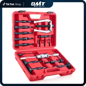 【SummerVibes】Orion Motor Tech Blind Hole Collet Bearing Race and Seal Puller Extractor Kit, Blue/ Red Slide Hammer Pilot Insert Inner Internal Bearing Removal Tool Set, 16PCS, car stuff, tool box, Automotie Repair Tools