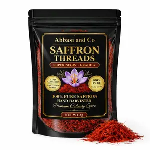 Saffron Threads - Super Negin Grade A, 100% Pure Premium Saffron Spice Red Saffron Threads for Cooking Spanish Rice Paella & Risotto, Golden Milk, Tea & More - Divine Healing Saffron Resealable Freshness Pouch IMPORTED FROM MIDDLE EAST