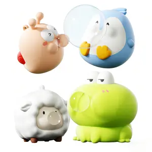 Creative stress reliever with slow rebound and cute release toys for squeezing and blowing bubbles