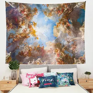 Mythical Figure & Sky Pattern Tapestry, Retro Art Tapestry, Wall Hanging Cloth for Bedroom Living Room Office Decor, Durable Decorative Tapestry