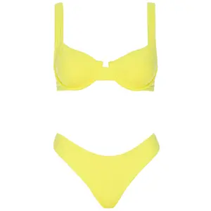 Laguna Bikini Yellow Ribbed Set