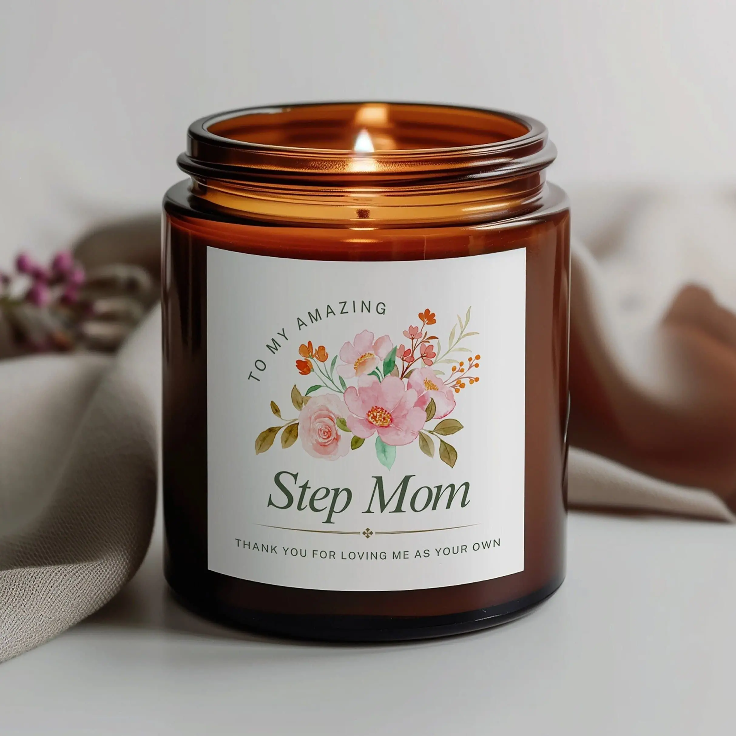 To My Amazing Step Mom, Mothers Day Gifts, Personalized Gift, Stepmom Gift, Mothers Day Candle, Gift for Mom, Bonus Mom, Stepmom Birthday
