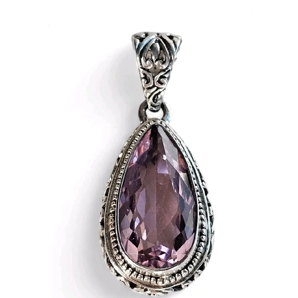 Kunsite Natural Stone Pendant 925 Sterling Silver