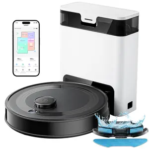 Lefant M2S Pro Robot Vacuum Cleaner - 5500Pa Suction, 140 Mins Runtime, Self-Emptying & Self-Charging Station, Ultra-Slim Body, Wet & Dry Mopping with Powerful Carpet Boost, Ideal for Hard Floors & Pet Hair, 45-Day Auto Dustbin, Black