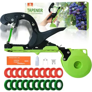 Upgraded  Tying Machine Tie Up Vine Tomatoes and Grapes Quickly  Tying Tape Tool for Gardeners Farmers  Tie Tapener  with SK5  Replacement Green Tapes and Staples