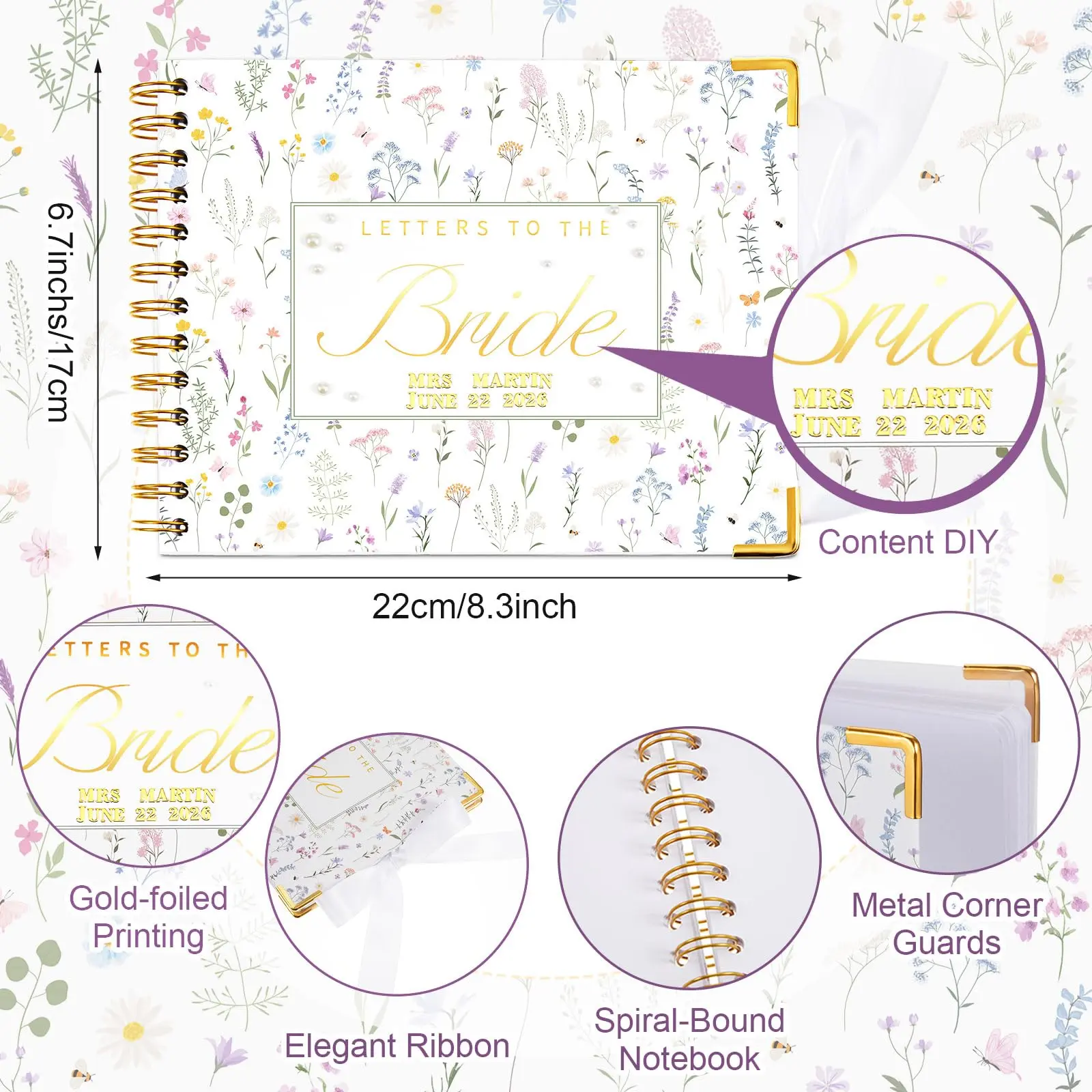 Letters to the Bride Book Wedding Gift - Heartfelt Wedding Letters Scrapbook for Bride, DIY Bridal Shower Gift from Bridesmaids & Mom, Elegant Pearl Decor Keepsake Memory Book for Wedding Morning Letters to the Bride Book Wedding Gift - Heartfelt Wedding Letters Scrapbook for Bride, DIY Bridal Shower Gift from Bridesmaids & Mom, Elegant Pearl Decor Keepsake Memory Book for Wedding Morning