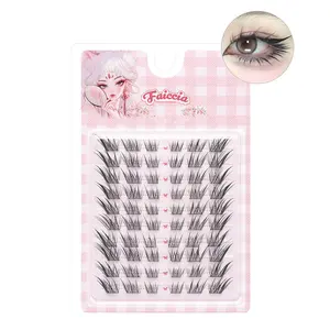 Glue-in 60-cluster Daji fox-style slanted false eyelashes, Eyelash clusters extensions, for women, natural C curl, realistic, reusable, slanted fox eyes, suitable for beginners, daily commuting, versatile use