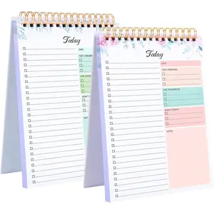 2 Packs To Do List Notepad, 104 Pages To Do List Notebook A5 Undated Daily Planner Notepad with Task Checklist Home Office School Supplies