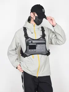 rendy Functional Tactical Chest Pack Durable Nylon Multi-Compartment Chest Bag Outdoor Cycling Fishing Workwear Vest Bag New Style for Men and Women