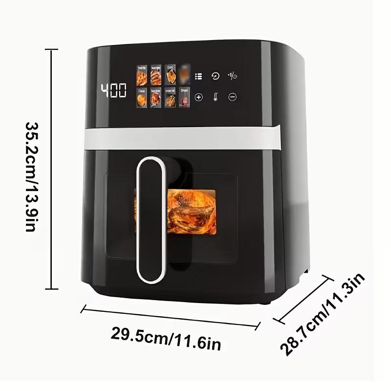 7QT Extra Large Convection Countertop Oven with Air Fryer Toaster Oven Combo Convection & Air Fry Mode Roast Bake Broil Reheat Functions Oil-Free Healthy Cooking Stainless Steel LED Touchscreen Viewing Window Space-Saving