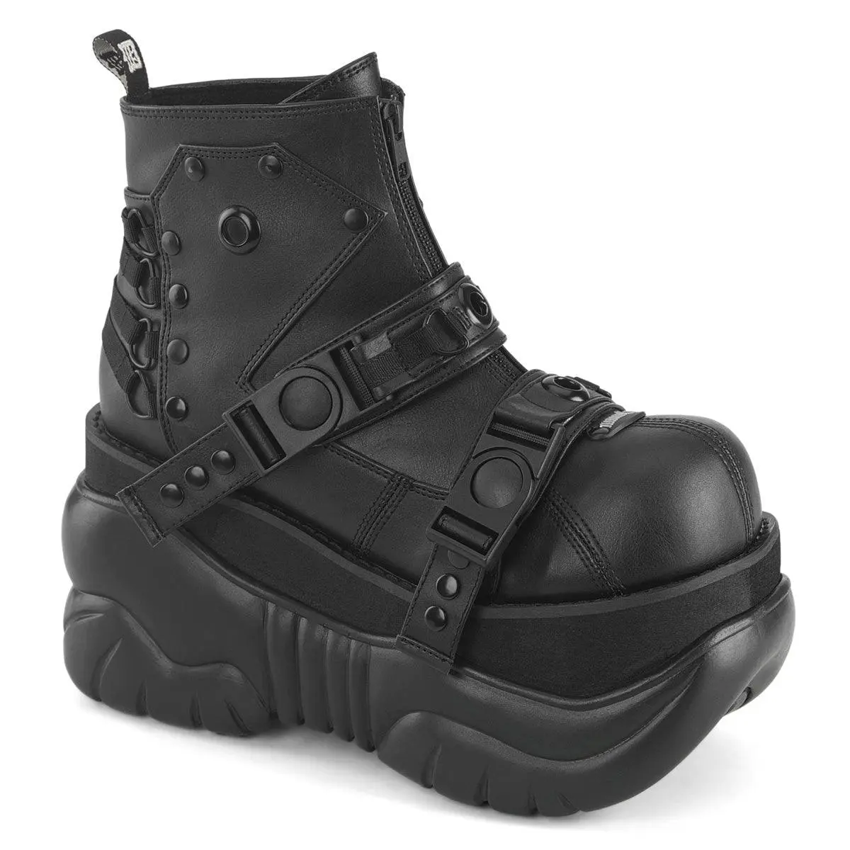 Demonia Men's Boxer-60 Black Vegan Leather Ankle Boots Demonia Men's Boxer-60 Black Vegan Leather Ankle Boots