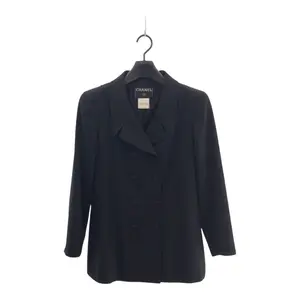 Pre-owned CHANEL Wool Small Leather Goods Silk Jacket