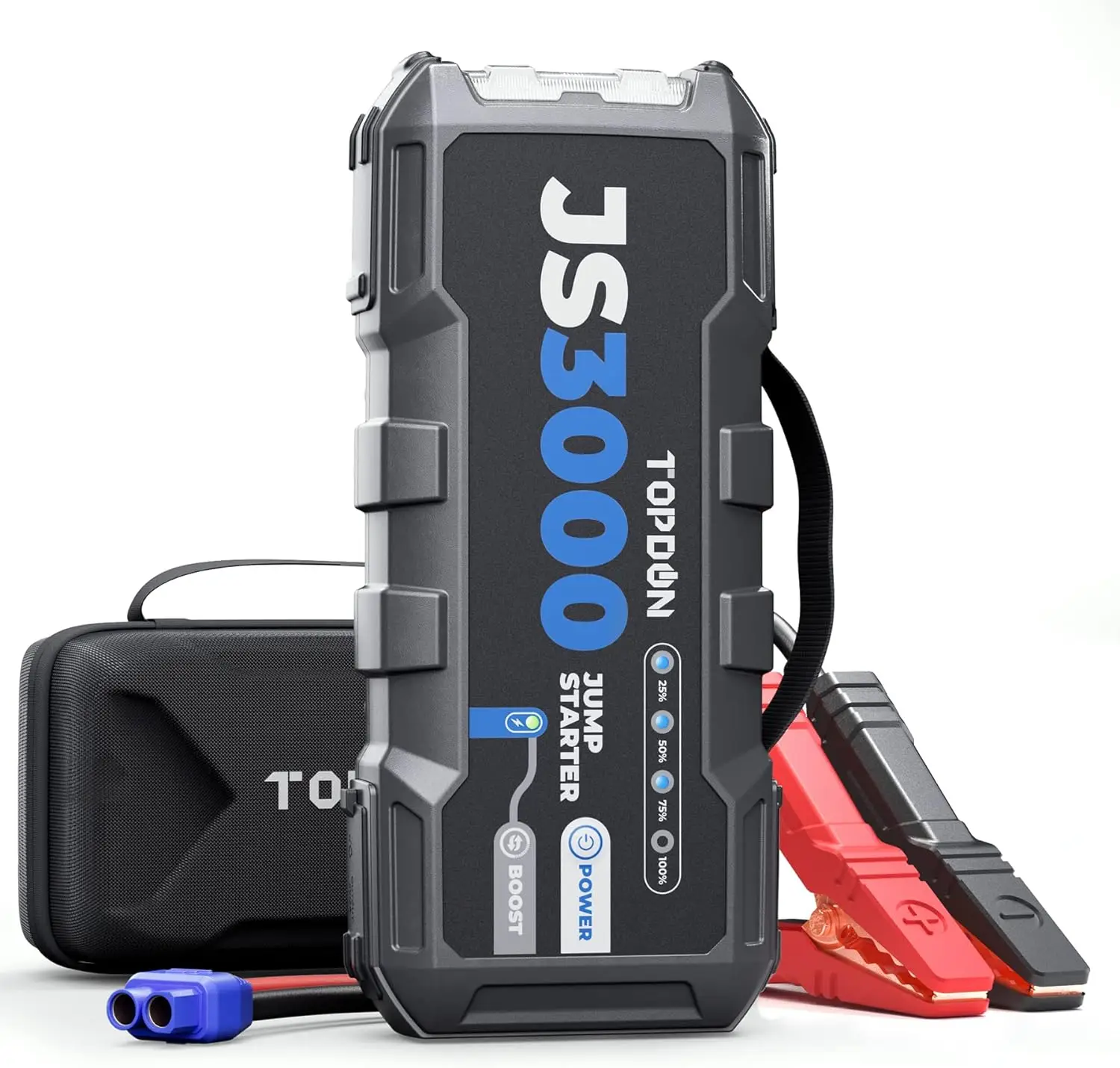 TOPDON JS3000 12V 3000A Battery Booster Jump Starter Pack for Up to 9L Gas/ 7L Diesel Engines