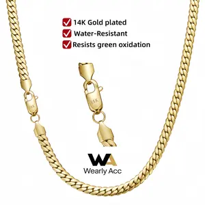 14K Gold Plated Cuban Link Chain - 6mm/8mm, 16"-24" Waterproof Anti-Tarnish Necklace, Perfect Gift for Men & Women
