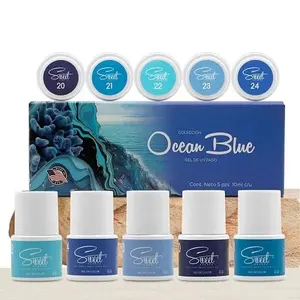 Sweet Natural Ocean Blue Gel Collection 5 colors for manicure