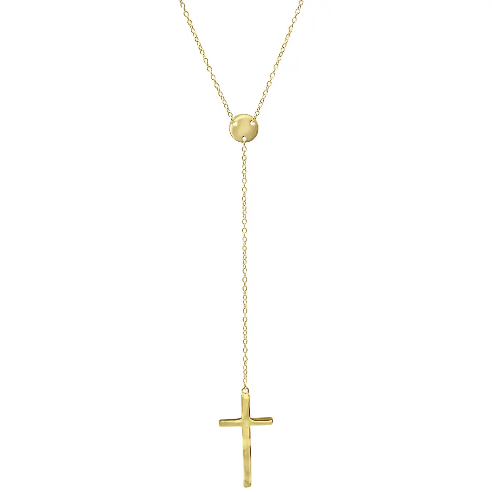 Women's Y-Shape Cross Lariat Costume Necklace - Long, Extra Long, Crucifix, Cross Ornament, Statement Necklaces, Stylish Daily-Wear Accessory, Long Necklaces, Crucifix Necklaces