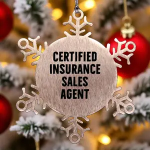 Funny Snowflake Ornament, Christmas Unique Gifts - Certified Insurance Sales Agent