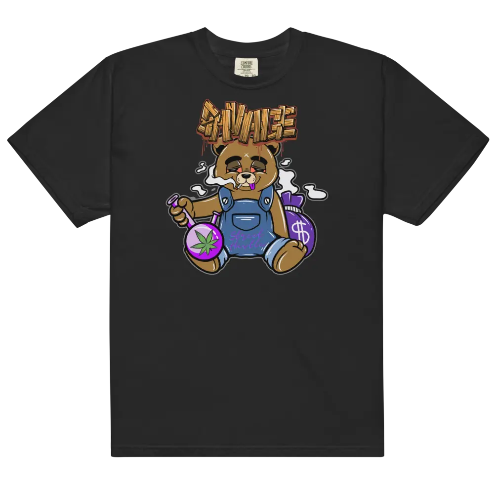 Savage Bong Bear SH - Comfort Colors 1717 Unisex dyed heavyweight t-shirt