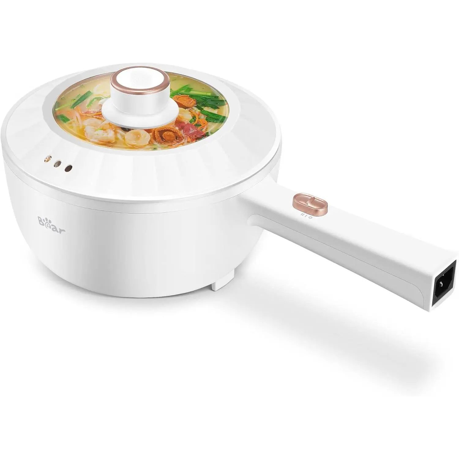 2026 New Model 1000W Electric Pro Cooker, 2L Multifunctional Portable Non-Stick Hot Pot with Lid, Adjustable Dual Power, for Noodles, Steak, Egg, Cookware