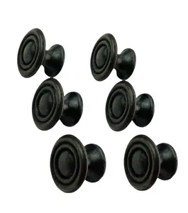 Antique Rustic Bronze In Round Ring Cabinet Hardware Knob By Muskoka Lifestyle Products USA 6-Pack (MUS912)