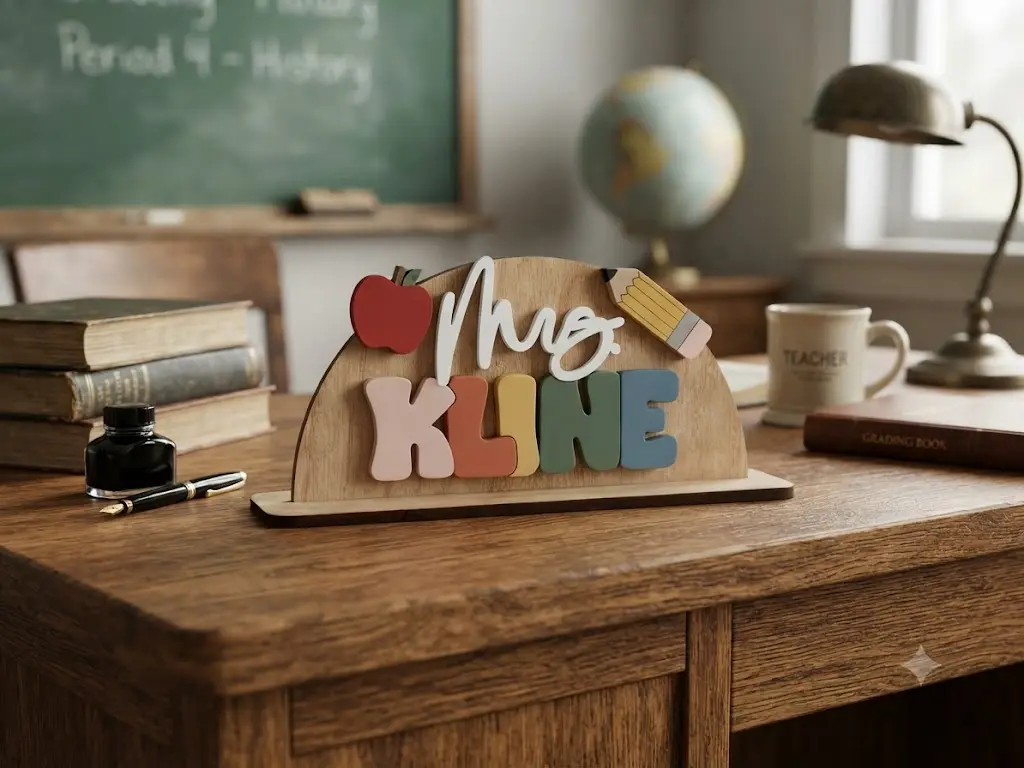 Teacher Desk Name Sign, First day of school gift, Teacher stuff, Classroom decor 2026, Teacher Name Sign, Teacher Name Plaque