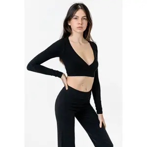 83077GD - Garment Dye Long Sleeve Wrap Top