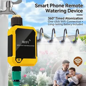 Smart Plant Watering Timer Battery-Powered WiFi Connected Control From Your Phone Anywhere 360° Timed Atomization Long-lasting Battery Included