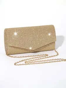 Women's Elegant Glitter Evening Bag, Exquisite Trendy Clutch Bag, Fashionable Shoulder Chain Crossbody Bag with Removable Chain Shoulder Strap for Wedding Party Banquet, Elegant Stylish Purse