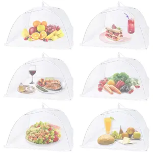 6pcs Pop-Up Food Covers - Foldable Mesh Tents with Dome Design, Reusable & Washable Dustproof Protection for Outdoor Picnics, Camping, BBQs, And Parties - Ideal For Breakfast Spreads, Picnic Essentials, Durable Plastic, Camping Essentials