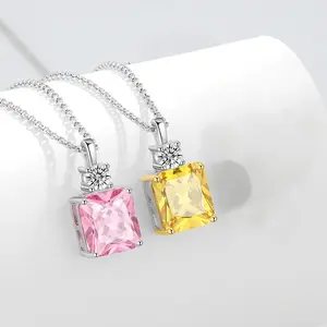 Simulated yellow diamond pendant vintage minimalist elegant women’s necklace, high-quality jewelry, women’s jewelry accessories, a perfect gift for Valentine’s Day, Mother’s Day, Easter, and Carnival.