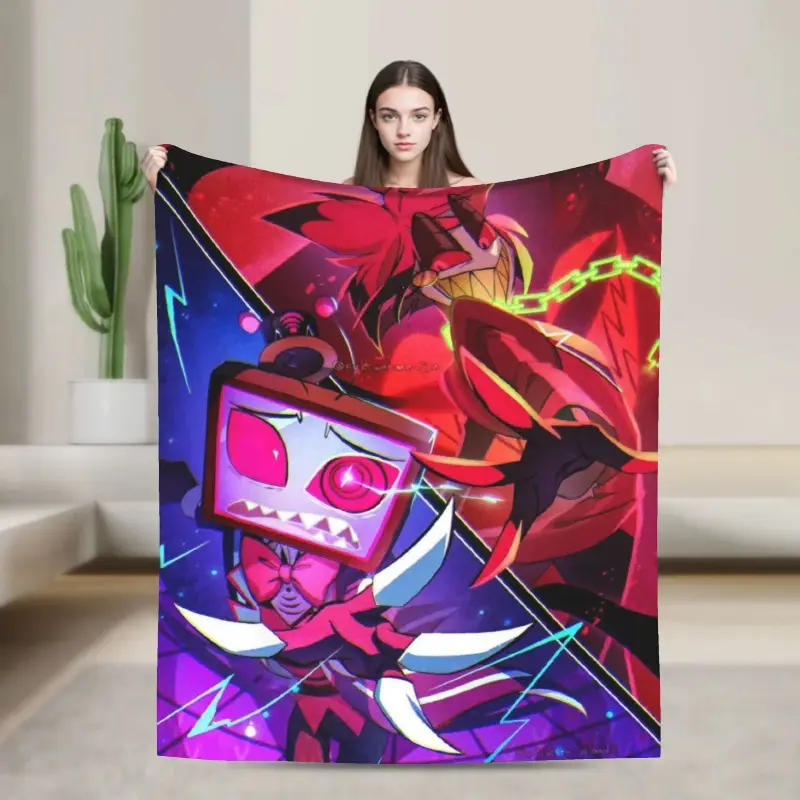 Hazbin Hotel Alastor Vox Soft Fluffy Cozy Colorful Fuzzy Throw Blanket, 50x60 in, Multiple Sizes, Couch & Bedspread for All-Season Use, Cozy Throw Blanket, Colorful Fuzzy Blanket