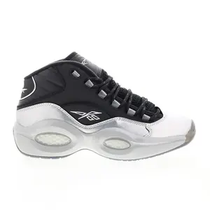 Reebok Question Mid GX7925 Mens Black Leather Athletic Basketball Shoes
